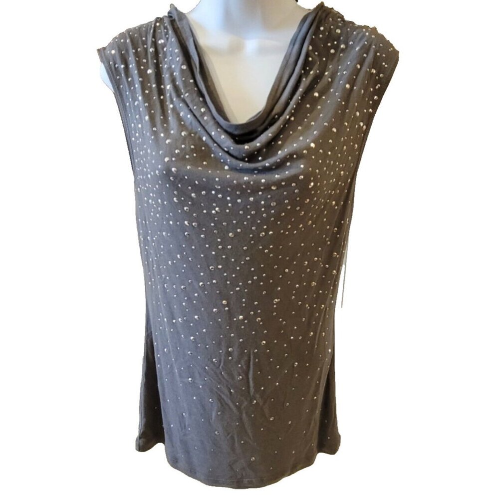 Nue Options Gray Sleeveless Blouse